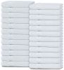 24 Pack White Washcloths for Body and Face Towel Cotton Wash Cloths Bulk Flannel Spa Fingertip Wash Clothes 12x12 Inch Soft Absorbent Gym Towels