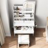 Fashion Vanity Desk with Mirror and Lights for Makeup with hair dryer holder and Chair