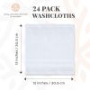 24 Pack White Washcloths for Body and Face Towel Cotton Wash Cloths Bulk Flannel Spa Fingertip Wash Clothes 12x12 Inch Soft Absorbent Gym Towels